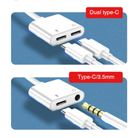 Adaptateur d'écouteurs de type C de haute qualité 2 en 1, adaptateur de câble audio de type C USB vers prise jack 3,5 mm, convertisseur de casque