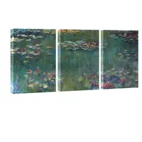 Juego de 3 piezas de pinturas al óleo famosas de Monet, obra de reproducción artística de lirios de agua, impresiones en lienzo, arte de pared para decoración de dormitorio y sala de estar