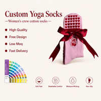 Chaussettes de yoga antidérapantes à lacets avec logo personnalisé OEM pour femmes et enfants, respirantes, pour la danse, le sport, le Pilates, avec grip, sans couture