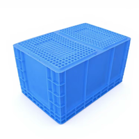 Boîte à outils standard européenne, boîte en plastique rectangulaire solide pour le tri en entrepôt, boîtes de rangement empilables, caisse en plastique à mailles