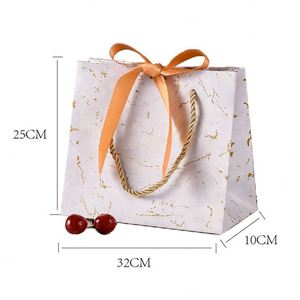 Custom High Quality Eco-friendly Recycled Coated Paper Supermarket Promotion Take Away <b>Ribbon</b> Big Paper Bag with Handles - Product Image 6