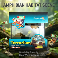 Enclos en verre pour animaux de compagnie avec verre transparent et système de verrouillage sécurisé, accessoire Habitat