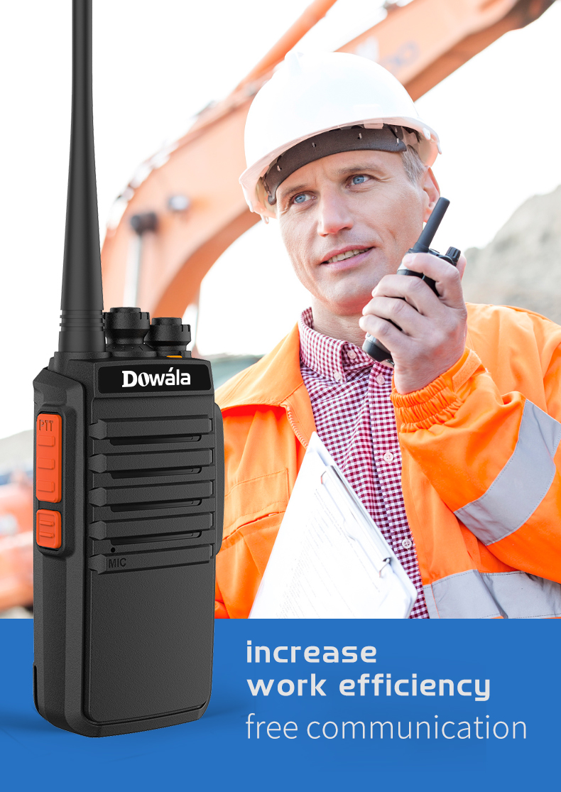 dowala d35远程对讲机双向无线电专业fm收发器军用无线电保安设备2路