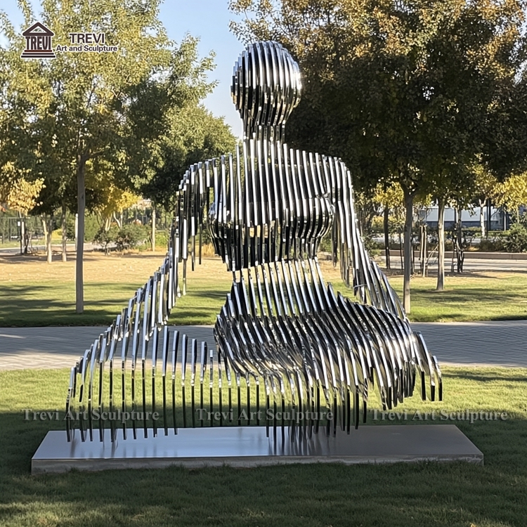 大型ホームデコレーションメタルアート彫刻像 男女スチールアート彫刻
