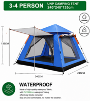 Carpa de Camping Impermeable con Zona Lateral Expandible, Portátil, para Picnic al Aire Libre, Ideal para Familias