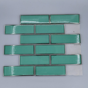 Mosaïque de verre 20x20mm, carrelage mural, <span class=keywords><strong>prix</strong></span> au mètre <span class=keywords><strong>carré</strong></span>, crédence, mosaïque hexagonale pour crédence de salle de bain - Product Image 1