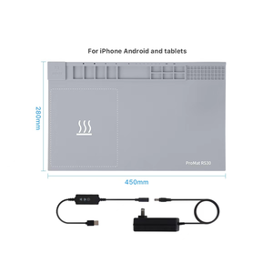 REFOX RS30 ESD แผ่นทำความร้อนซ่อมโทรศัพท์,แผ่นซิลิโคนป้องกันไฟฟ้าสถิตย์สำหรับซ่อมเมนบอร์ดหน้าจอ LCD โทรศัพท์มือถือ - Product Image 1
