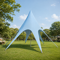 Grande tente étoile d'extérieur en toile avec structure en aluminium, construction modulaire imperméable quatre saisons, abri pour fêtes, camping et événements 20x20m
