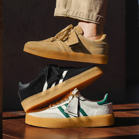 Chaussures de skate pour hommes en PU de qualité supérieure, plateforme, style rétro, décontractées, à lacets, confortables, semelle en caoutchouc durable
