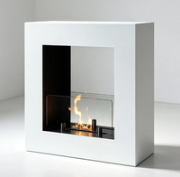 Table de feu extérieure moderne au gaz naturel, construction en acier Corten, taille personnalisable