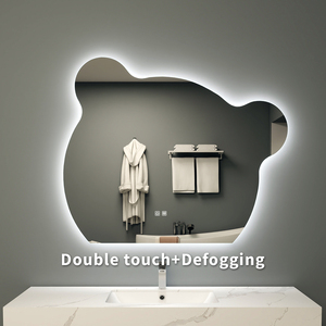 Nhà máy tùy chỉnh hiện đại hình đặc biệt dẫn tắm Gương phòng tắm thiết kế nhà cảm giác trang trí gương - Product Image 3