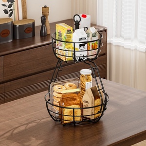 2 livelli cesto di frutta da cucina in metallo portatile in metallo porta frutta staccabile Multi-strato porta frutta cucina cremagliera frutta - Product Image 2