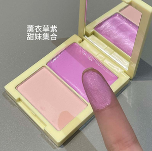 定制标志素食化妆私人标签脸颊色调2合1粉末面霜腮红调色板防水轮廓面霜腮红二重奏 - Product Image 1