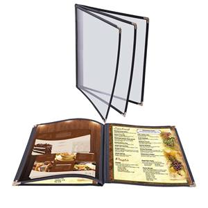 8.5x11 Vinyle Hôtel Menu Couvre 3 Pages Livret De Yimi Usine De Cuir - Product Image 1