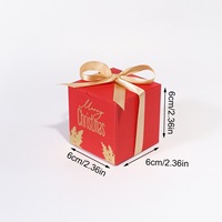 Boîtes cadeaux en papier pour Noël, boîtes carrées pour bonbons et friandises avec ruban en soie pour l'emballage de cadeaux de fête de Noël