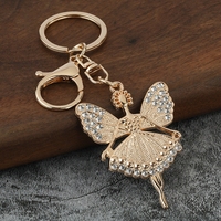 Vente directe d'usine, porte-clés créatifs à la mode en forme d'ange, porte-clés en métal avec strass, accessoires