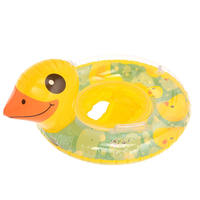 Nouveau design de bouée de bain pour enfants en forme de canard jaune, siège gonflable en forme de canard avec paillettes à l'intérieur pour les jeux aquatiques d'été des enfants