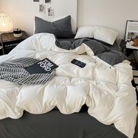 Ensemble de literie de couleur unie, drap, housse de couette, articles de literie en gros