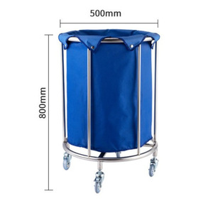 Jinbokang Stainless Steel Hospital <b>Trolley</b> 500x860mm With Blue Linen Bag For Waste Disposal And Laundry Transport - Product Image 3