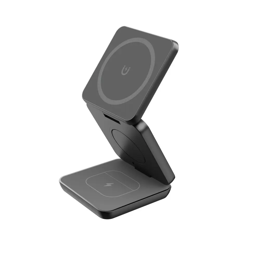 Caricabatterie wireless magnetico 3 in 1 caricabatterie pieghevole supporto per telefono auricolare orologio ricarica rapida