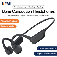 Headphone Olahraga Konduksi Tulang Harga Grosir Murah, Earbud Open Ear, Headset Neckband, Earphone Nirkabel BT6.0 untuk Lari