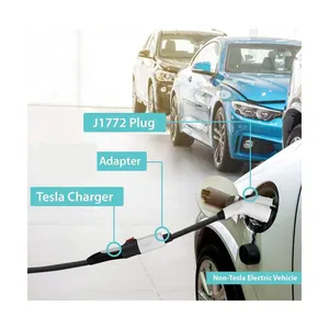 Electric Car Station Level 2 Fast Ev Car Charging Adapter, Type 1 40A 240V Portable Isigma Ev Charger Adapter
