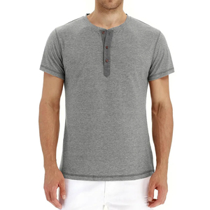 Summer T-<b>Shirt</b> European and American <b>Men</b> Short-Sleeve Tee <b>Henley</b> <b>Shirt</b> with Buttons - Product Image 5
