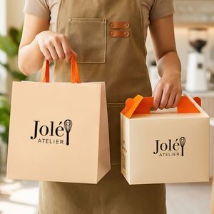 Custom Eco-Friendly Recyclable Disposable Kraft Paper Bags with Custom Printing for Bakery Cakes Cookies Food Takeaway <b>Packaging</b> - Product Image 5