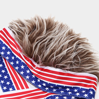 Bandeau Perruque Synthétique Personnalisé de Haute Qualité avec Logo, Bandeau Cheveux Drapeau Mexique Canada pour Événements Sportifs
