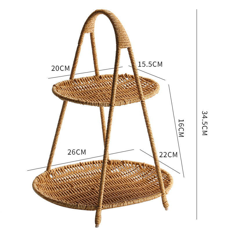 Imitation rattan oval two-layer