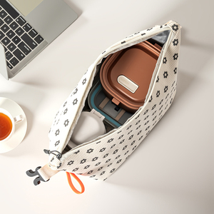 Borsa Termica per il Pranzo, Borsa Isolante Floreale in Velluto a Coste, Contenitore Termico per Alimenti, Borsa Frigo Portatile da Picnic, Riutilizzabile per Donne - Product Image 4