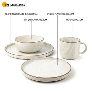 Grosir 16 Pcs Set Peralatan Makan Keramik Stoneware Prancis Matte Vintage Set Peralatan Makan Malam dengan Cangkir - Product Image 3