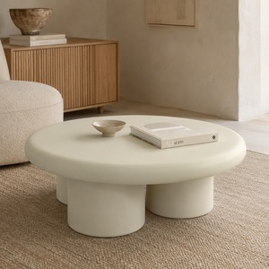 Mesa de Centro Redonda de Madera de Roble Macizo Personalizada, Muebles Modernos para Sala de Estar - Product Image 1