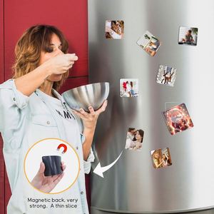 Magnétique de réfrigérateur personnalisé en caoutchouc, design moderne et écologique, forme carrée, sublimation, bricolage, cadeau d'anniversaire, usage domestique - Product Image 4