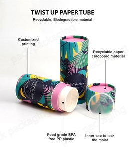 Tubo <span class=keywords><strong>de</strong></span> Papel Personalizado para Desodorante en Barra, Envase Ecológico Vacío con Mecanismo Giratorio para Bálsamo Labial, Perfume Sólido, 6g 8g 18g 30g 50g 55g 65g - Product Image 5