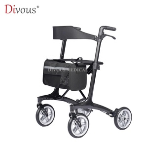 Carbon Fiber Elderly <b>Walker</b> Cane Supplier for Drive Medical Senior Foldable <b>Rollator</b> <b>Walker</b> with Storage - Product Image 1