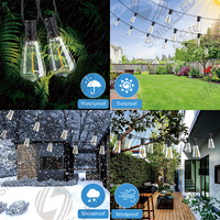 Guirlande lumineuse LED pour l'extérieur Edison Bulb Globe Waterproof Connectable Serial Christmas Wedding Decoration Festive Garden Lighting