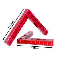 Lot de 3 serres-joints en aluminium en forme de L de 120/140 mm pour le travail du bois, avec échelle, équerre de positionnement à 90 degrés pour l'assemblage et la localisation