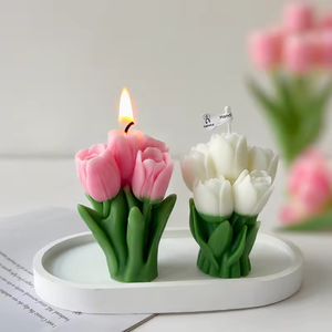 Velas Aromáticas Hechas a Mano con Forma de Tulipán y Aroma a Vainilla para Decoración del Hogar y Regalos de Boda, MOQ Bajo, Venta al Por Mayor - Product Image 3