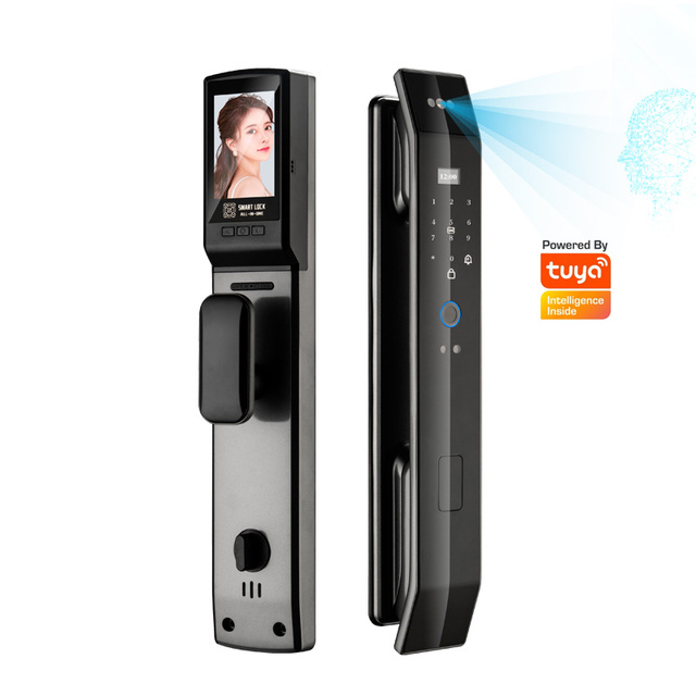 Cheap Fully Automatic Tuya WiFi Facial Recognition Smart Lock Fingerprint Password Biometric Home Security Door Digital Lock