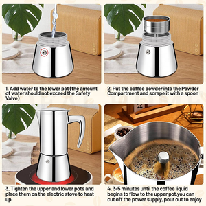 <span class=keywords><strong>Cafetera</strong></span> <span class=keywords><strong>Italiana</strong></span> Moka de Acero Inoxidable 304, Clásica, para Cocina, Camping, <span class=keywords><strong>4</strong></span> <span class=keywords><strong>Tazas</strong></span>, 200 ml - Product Image 3