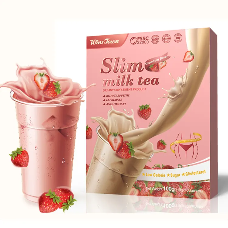 स्ट्रॉबेरी के स्वाद वाला त्वरित वजन घटाने वाला बॉडी हॉट स्लिमिंग टेटॉक्स बर्न टमी होलसेल डिटॉक्स स्लिमिंग दूध चाय