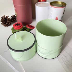 Tube en papier rond personnalisé de haute qualité avec couvercle et fond en métal pour l'emballage du thé - Product Image 5