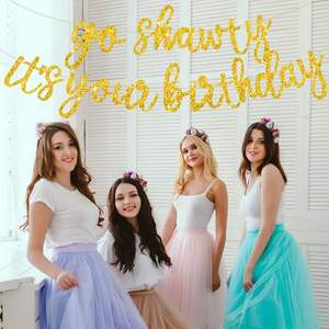 Pancarta de <span class=keywords><strong>Feliz</strong></span> Cumpleaños con Temática Hip Hop, Dorada y Brillante, para Hombres y Mujeres - Product Image 4