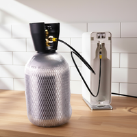 Adaptateur pour machine à soda (TR21-4) vers réservoir de CO2 externe, kit de tuyau de 50 pouces compatible avec la bouteille de CO2 bleue SodaStream