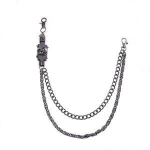 Cadena de cintura con calavera de aleación de zinc de doble capa para hombres y mujeres, accesorio informal para jeans estilo hip hop - Product Image 5