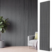 Vente flash : Panneaux acoustiques en bois à lattes, placage chêne gris 3 faces, panneaux muraux en bois à lattes absorbant le son pour intérieur