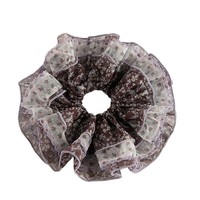 Chouchou Rétro Français en Dentelle Florale, Élégant et Polyvalent, Accessoire Cheveux pour Queue de Cheval