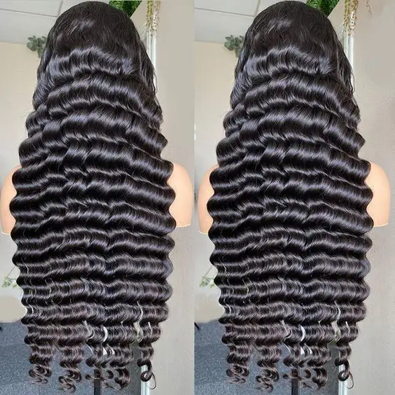 30 pulgadas 32 pulgadas peluca frontal de encaje pelucas de cabello humano para las mujeres negras sin cola crudo indio de moda de onda profunda pelucas de cabello