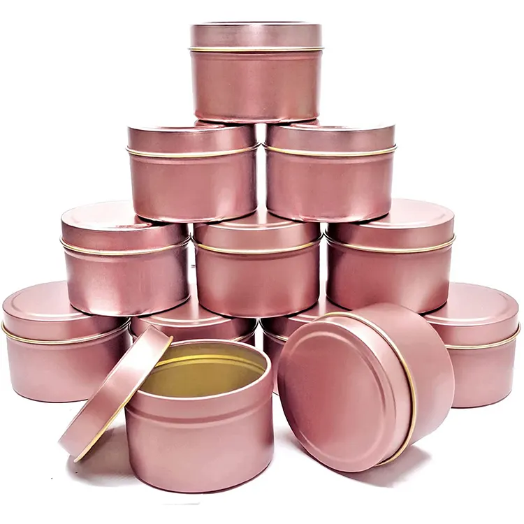 Exquisite Rose Gold Tins Seamless Tea Tin Cans For Soy Wax